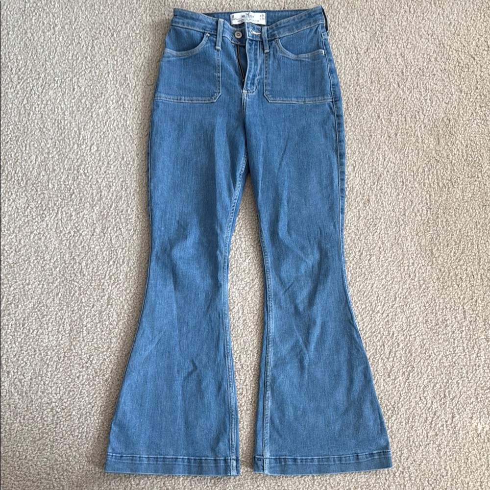 Hollister Blue Flare Wide Leg Jeans